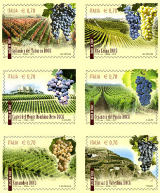 vini italiani francobolli
