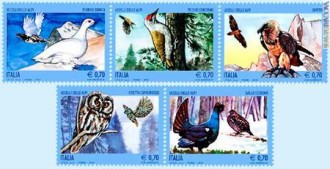 francobolli uccelli alpi